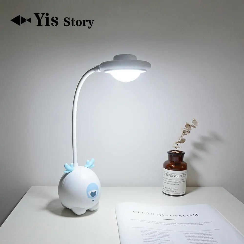 

USB Touch Dimming Cute Deer Baby LED Desk Lamp Kid Bedroom Home Modern Indoor Study Bedside Decoration Creative Gift Night Light