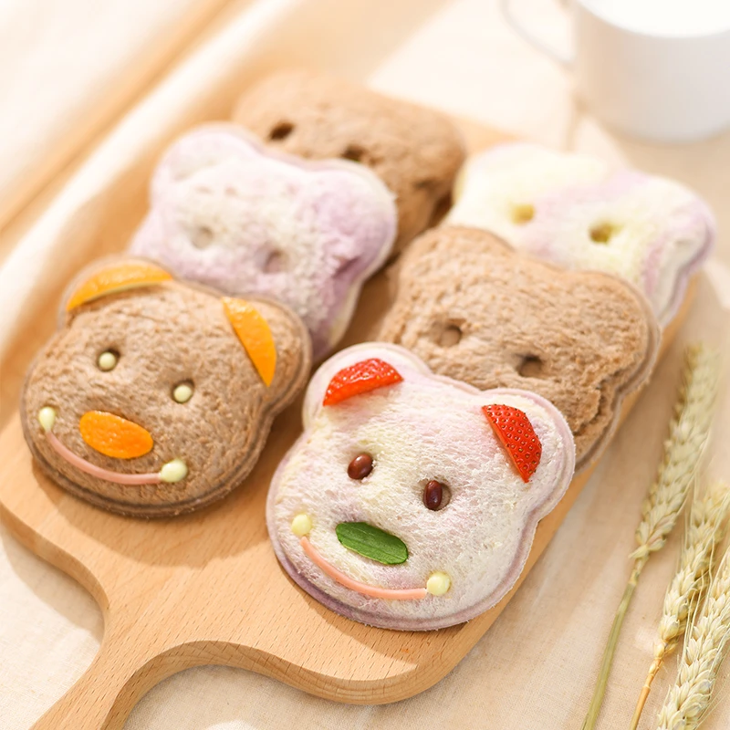 Sandwich Mold Little Bear Shape Bread Biscuits Embossed Device Cake Mold Maker DIY