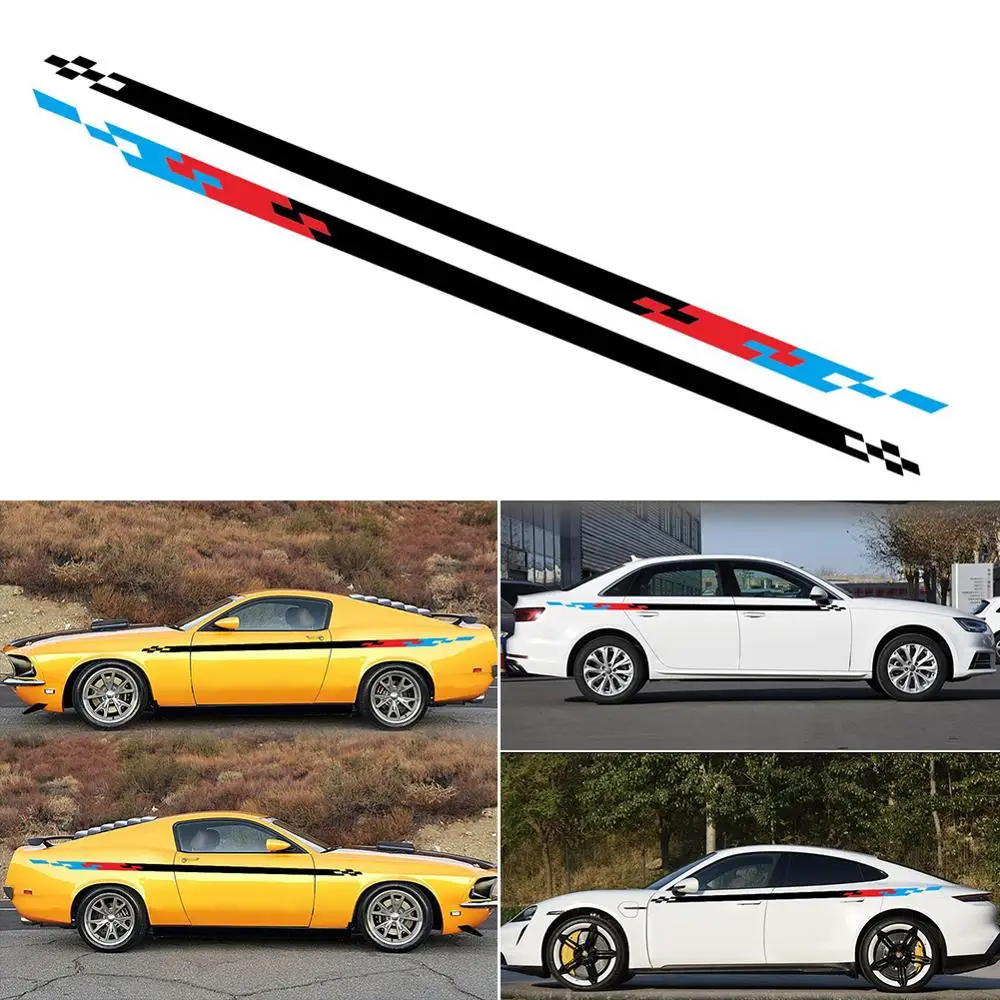

Car Sticker Both Sides Waist Line Auto Side Skirt Decal Decoration For CorollaElantra Civic Ford Focus Car Accessories