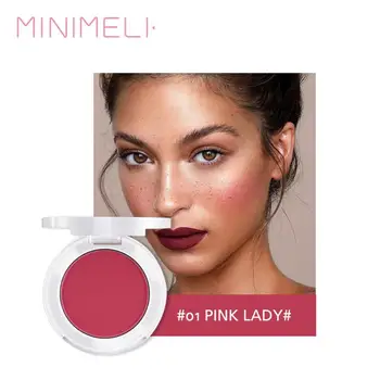 

MINIMELI Face Blush Flash Matte Vitality Dazzling Sweet Pink Rouge High Color Rendering Lasting Easy to Wear Blush Make Up TSLM1