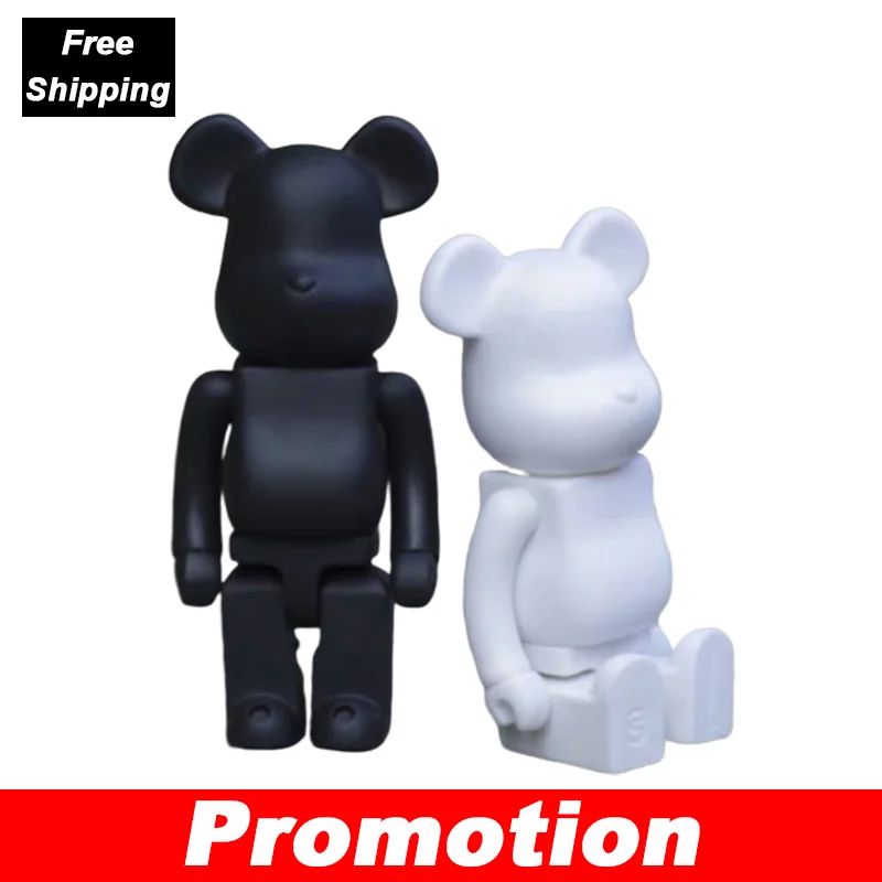 28 см 11 дюймов Bearbrickly 400% Белый Черный строительных блоков Медведь ПВХ фигурка