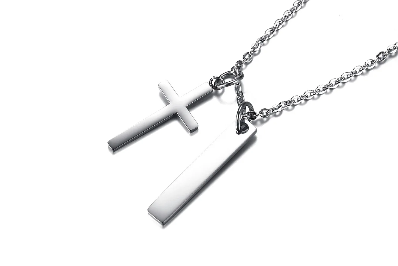 

Accessories Titanium Steel Cross Small Hangtag Pendant Can Carve Writing Birthday Gift Nc-328