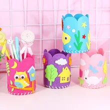 5Pcs/Set Kids DIY Craft Pencil Holder Educational Toys For Children Creative Handwork Pen Container Arts And Crafts Toys Gifts