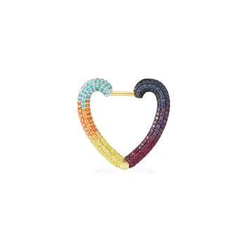 

New Bohemian Heart Hollow Gold Color Cubic Zirconia Statement Earrings for Women Boho Fashion Earring Jewelry 2020 Brincos