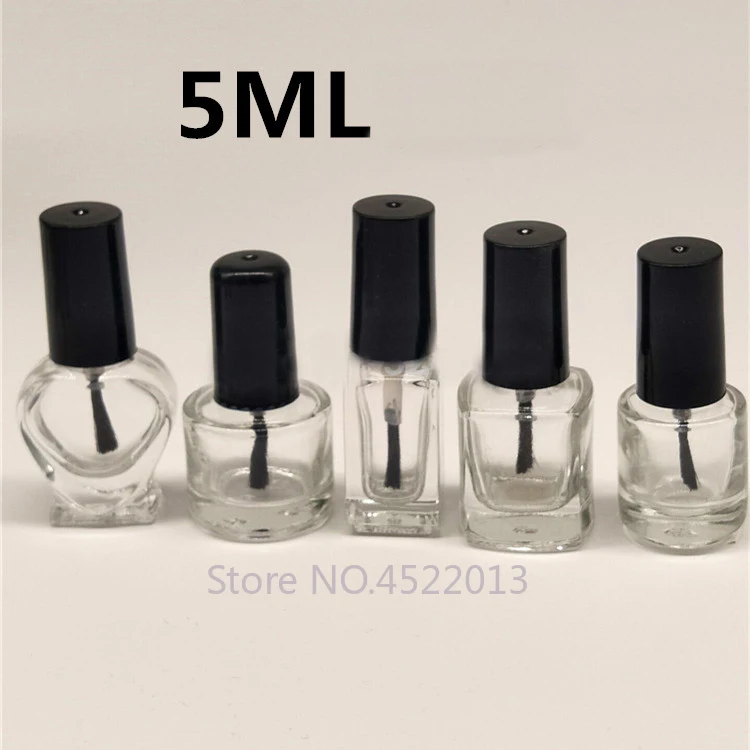 Пустая прозрачная стеклянная бутылка для лака ногтей 5 мл 50 шт./лот прозрачный
