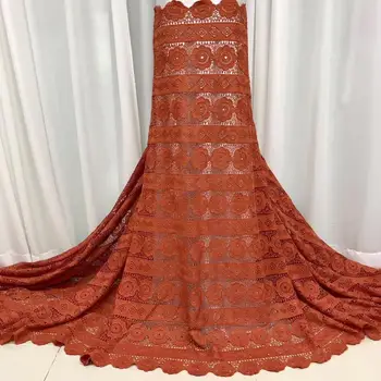 

Latest African Laces 2020 High Quality Embroidered stones Fabric Guipure Cord Lace Fabric for Nigerian Party Dress