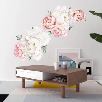 

1PC 45cm*120cm PVC Wall Stickers Large Rose Flower Removable Decorative Wall Stickers for Kids Rooms Living Room Decoration