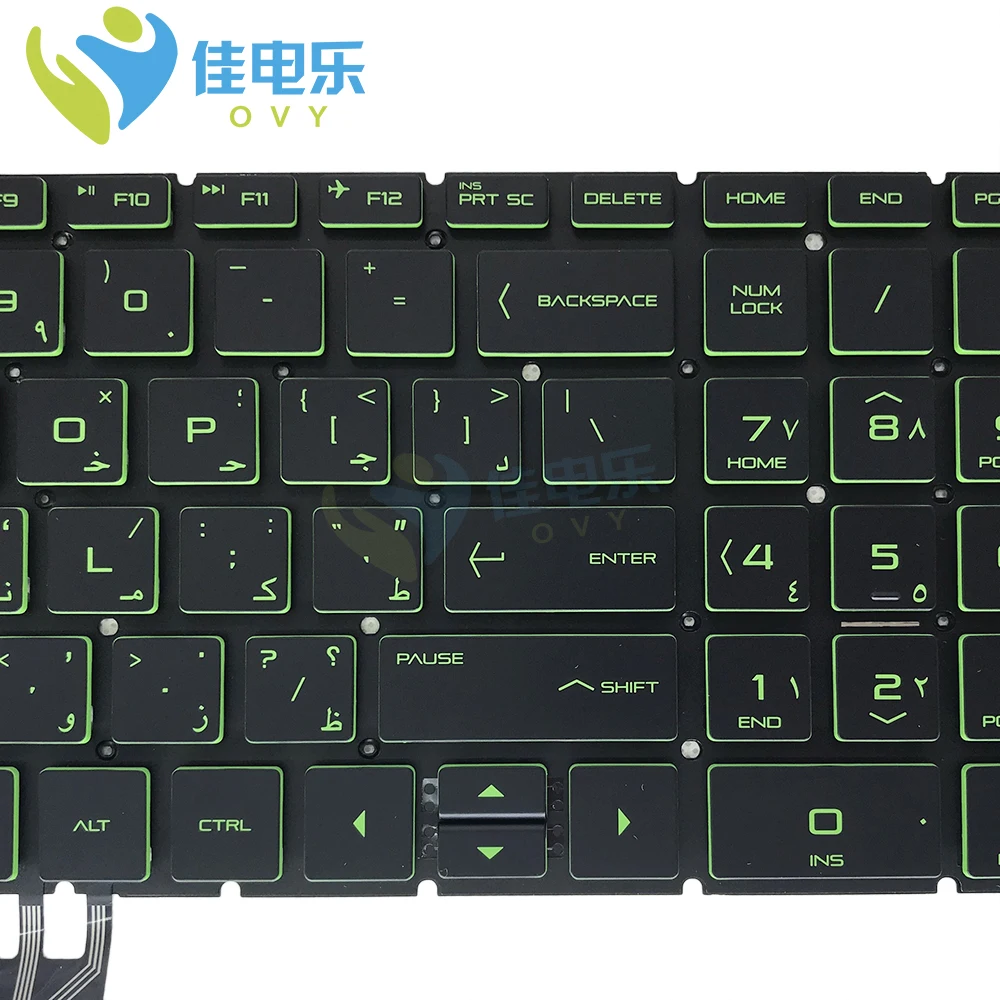 Ovy Backlight ar Árabe Backlit Teclado para hp Pavilion 15da 15-db 15-dx 15-dr 250 255 g7 15cn Substituição Teclados Teclas Verdes - Imagem 5