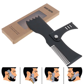 

1 Pcs Symmetry Trimming Beard Shaper Styling Shaping Template Comb Barber Tool Beard Styling Template Stencil Hair Beard Comb