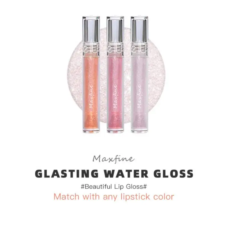 1 Pcs Mirror Water Gloss Lip Glaze Transparent Glass Fruit Lip Gloss Lip Oil Lipstick Waterproof Lasting Random Color Cosmetics