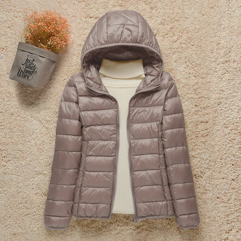 Chaqueta de fino algodón Down para mujer, chaqueta ultraligera de plumón de pato blanco, abrigos cálidos para otoño e invierno, prendas de vestir portátiles, novedad de 2021