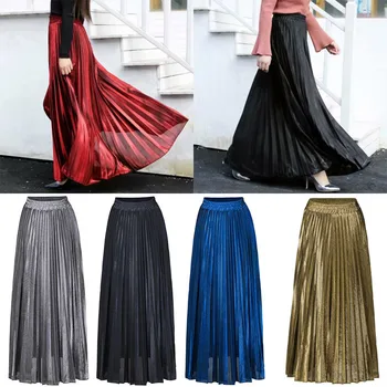 

2020 New mid-length high waist autumn wild skirt pleated women skirt