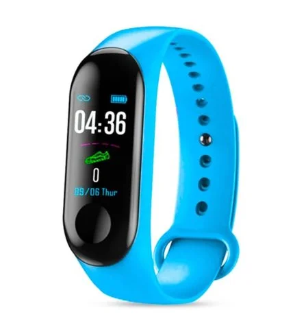 M3 Bluetooth Водонепроницаемые умные спортивные часы для женщин браслет часы кровяная активность пульсометр трекер Браслет Android IOS - Цвет: Небесно-голубой
