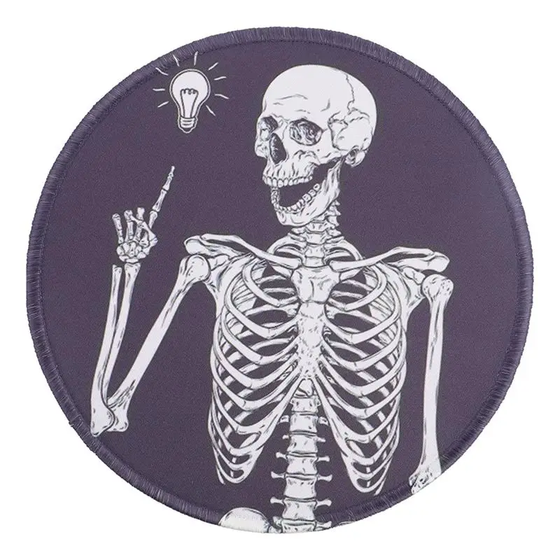 

Skeleton Mouse Pad Halloween Round Desk Mousepad for Office Home Laptop Mouse Mat