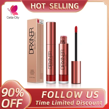 

Drxiner lip gloss matte Liquid Lipstick batom matte lip tint nude lip gloss korean cosmetics Waterproof makeup lipgloss