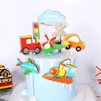 

40pcs Cartoon Car Cake Picks Airplane Lovely Party Supplies Cupcake Cake Toppers For Children Kids Birthday Baby Shower New A2