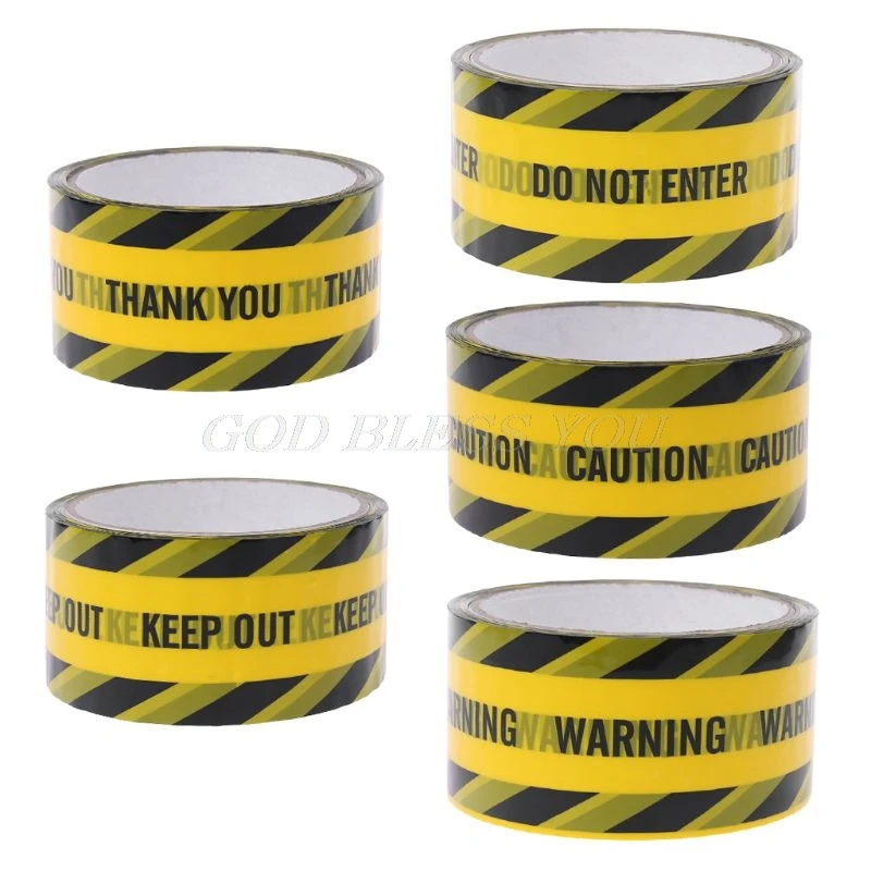 1 рулон 25 м желтый Opp Предупреждающие ленты Внимание знак безопасности работы клейкие ленты DIY стикер для торгового центра школы завод