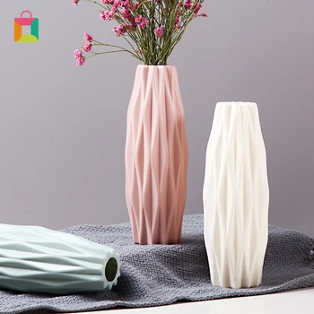 

Household Plastic Vase Imitation Ceramic Flower Pot Vase Decorative Flower Basket Nordic Decorative Home Flower Cozy