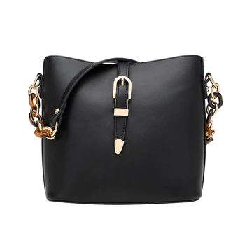 

OLOEY 2019 New Women's Korean fashion Messenger bags wild PU Leather shoulder bags Lady Solid Bucket Bag Female Candy Color Bags