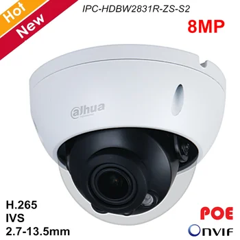 

Dahua 8MP IP Camera POE Outdoor Video Surveillance 4K Camera IR 40m H.265 2.7-13.5mm IVS H.265 IPC-HDBW2831R-ZS-S2