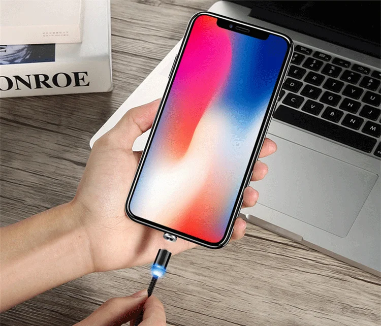 Магнитный USB 3 в 1 зарядный кабель для iphone Xs и type-C и Micro USB кабель с нейлоновой оплёткой для iphone huawei xiaomi fast chage
