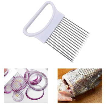 

1PC Onion Cutter Stainless Steel Needle Plastic Handle Steak Tenderizers Meat Floss Pins Fruit Vegetables Kitchen Tool