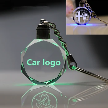 

Auto KeyRing For smart saab opel abarth scania Alfa Romeo Renault Logo crystal KeyChain Badge Key Ring Emblem Key Holder Chain