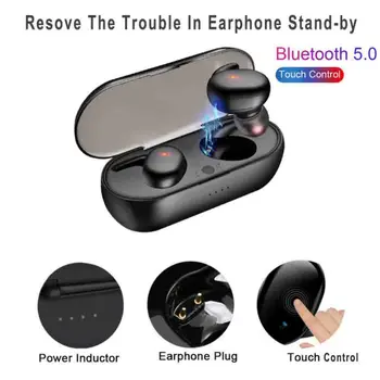

Bluetooth Earphones 5.0 Mini TWS Wireless Headset Touch Control Sport Stereo Cordless Earbuds with Charging Box