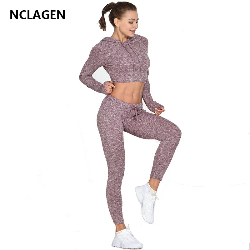 NCLAGEN Для женщин Спортивная Йога Спортивный комплект из двух предметов костюм для