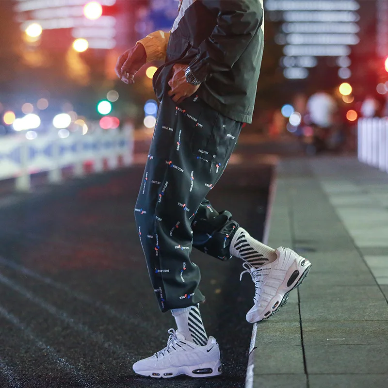 

19/Autumn Origional Lettered Street Hip Hop National Trends Loose Harem Pants INS Men's Trousers K802/P45 Night View