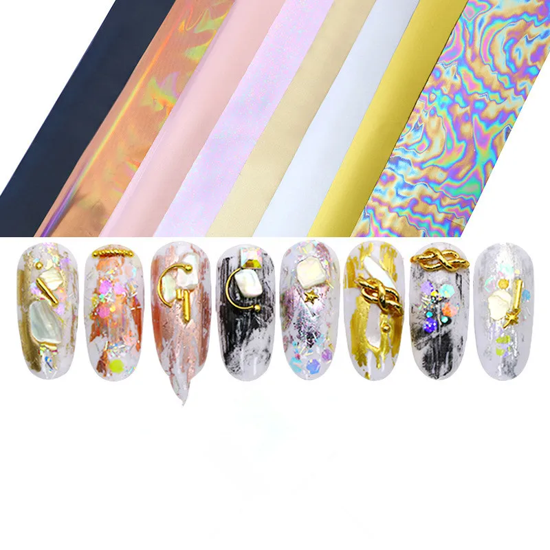 Women Shiny Nail Foil Gold Silver Laser Manicure Nail Art Transfer Sticker Tips Nail Art Tools Accessories Hot Sale