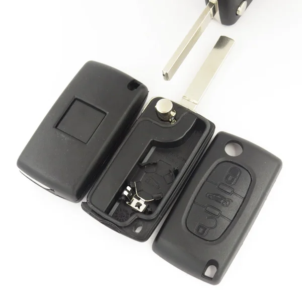 

1pcs for Peugeot 207 307 407 308 607 3 Button Remote Flip Key Fob Case shell blade car key blank NO LOGO Cocolockey