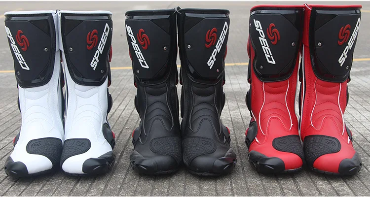 Fashion leather motorcycle boots Pro Biker SPEED Racing Boots Motocross Boots drop resistance motorcycle shoes motorcycle boots