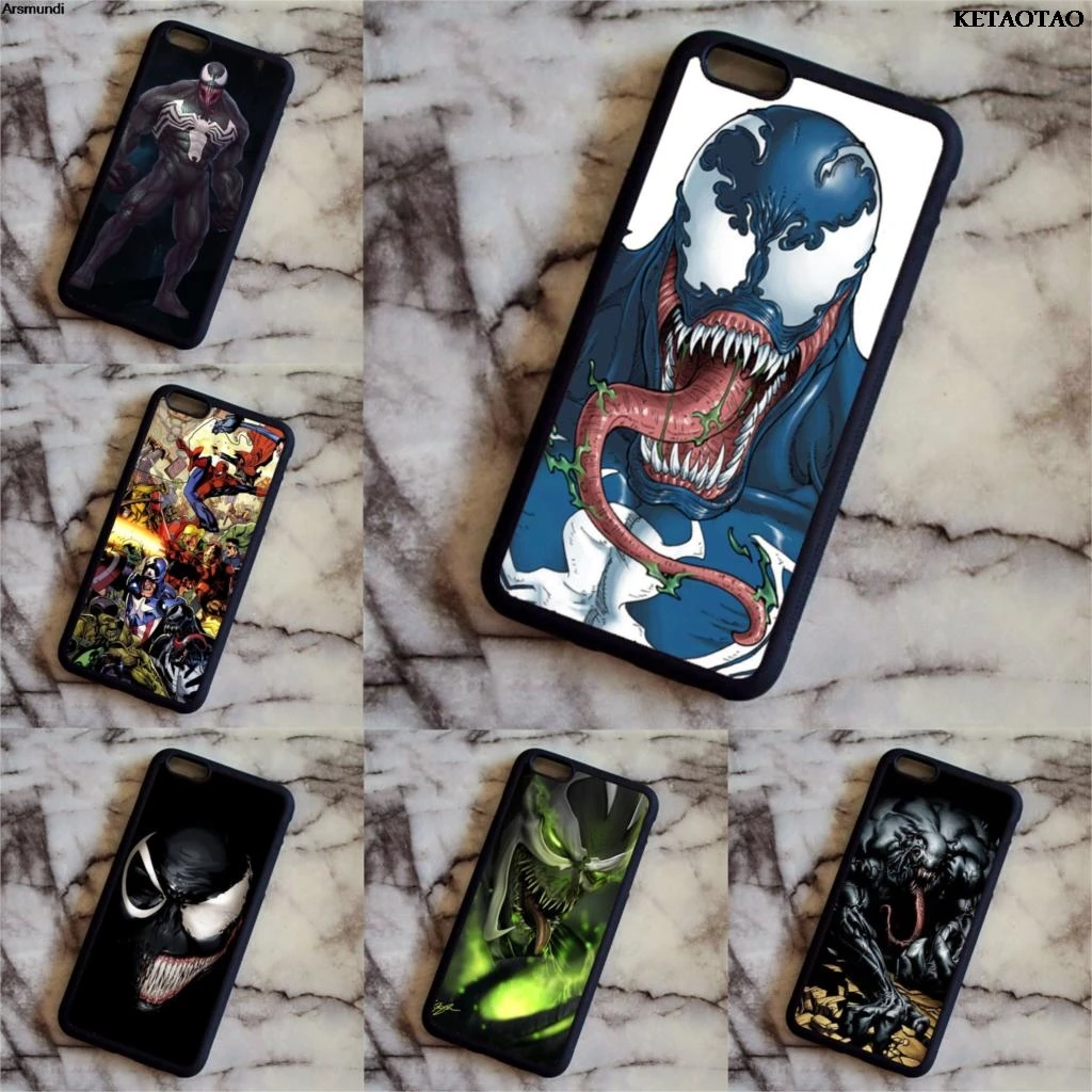 KETAOTAO Coque Spiderman Villain Marvel Venom Phone Cases for iPhone 4S 5C 5S 6 6S 7 8 Plus X Case Soft TPU Rubber Silicone |