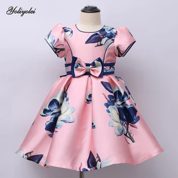 

Yoliyolei 3-10 Years Old Flower Dress Girl Child Princess Print dresses children Birthday clothes Ball Gown robe fille vetement