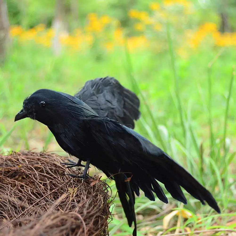 

TWISTER.CK 2Pc Simulate Black Crow Shape Decorative Prop for Halloween Simulation Crow Ghost Festival Halloween Decoration Props