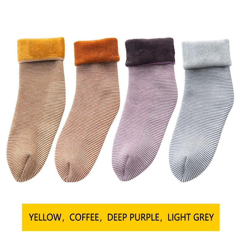 Mixed color 4 Pairs Японские осенне-зимние длинные хлопковые носки женские высокие носки осенние и зимние плюшевые теплые носки корейские женские носки-тапочки 4 пары - Цвет: Mixed color 4 Pairs