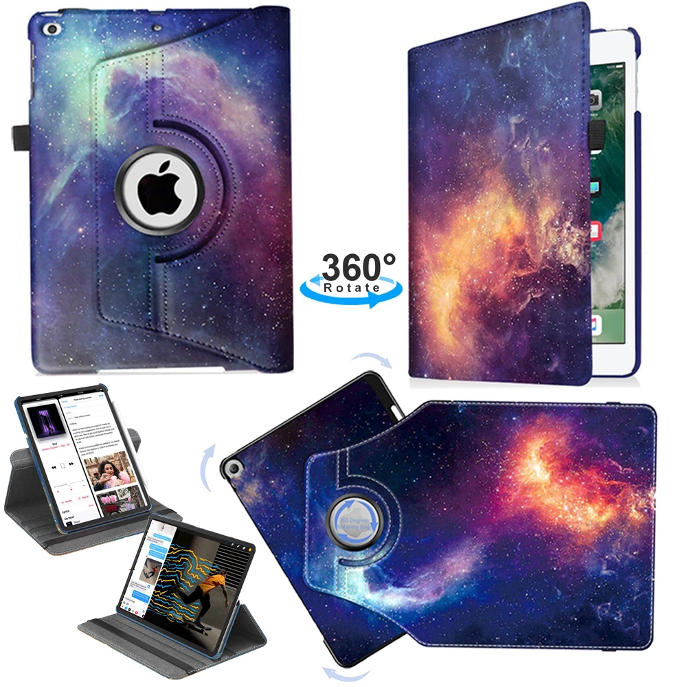 Флип чехол из искусственной кожи для IPad 2018 2017 9 7 Air 2/1 360 градусов вращающийся стенд