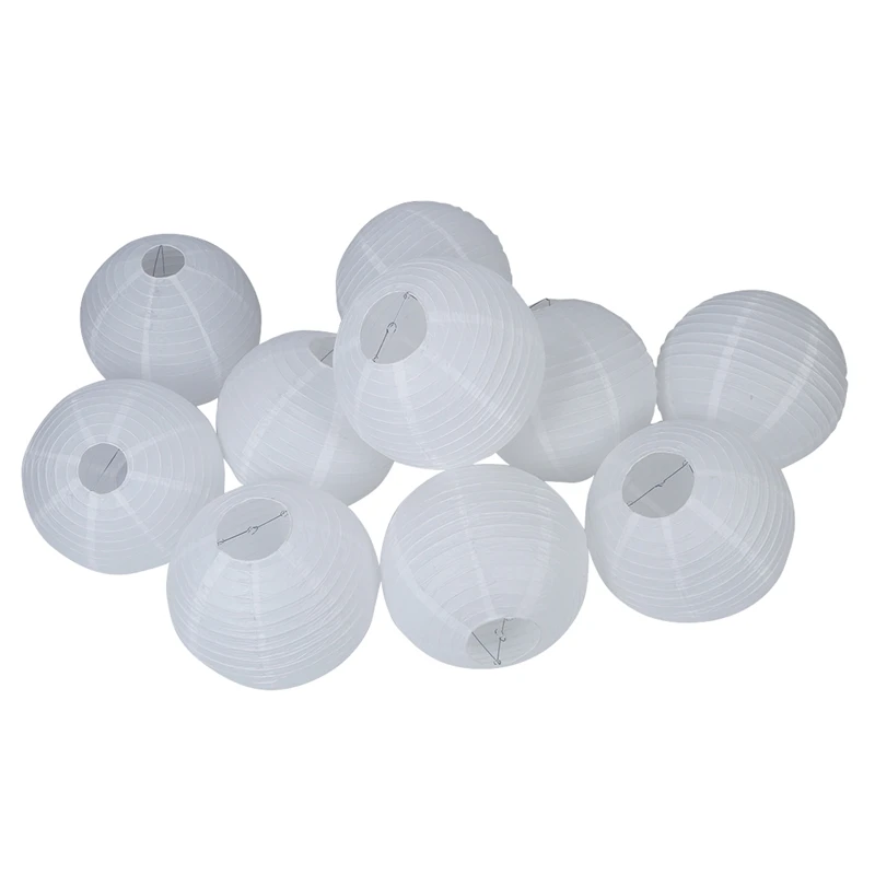 

16" White Round Paper Lantern - (10 Pack)