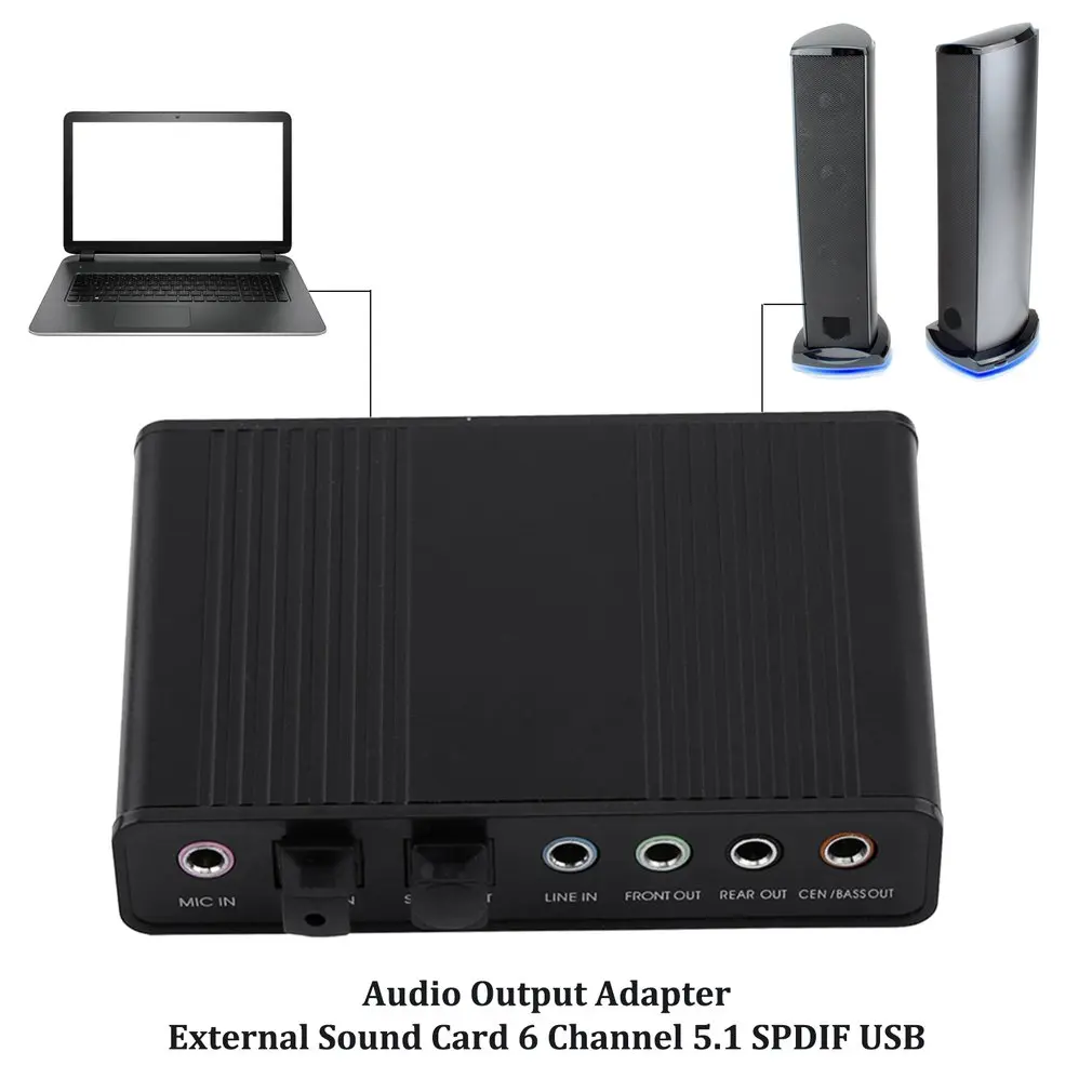 Аудио выходной адаптер внешняя звуковая карта 6 Каналов 5,1 SPDIF USB Оптический для ПК аудио интерфейс звуковая карта Usb