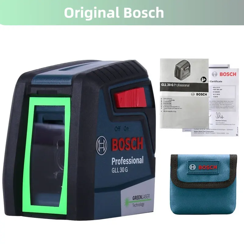 Лазерный уровень высокой точности Bosch GLL30G с зеленсветильник светом двухлинейный