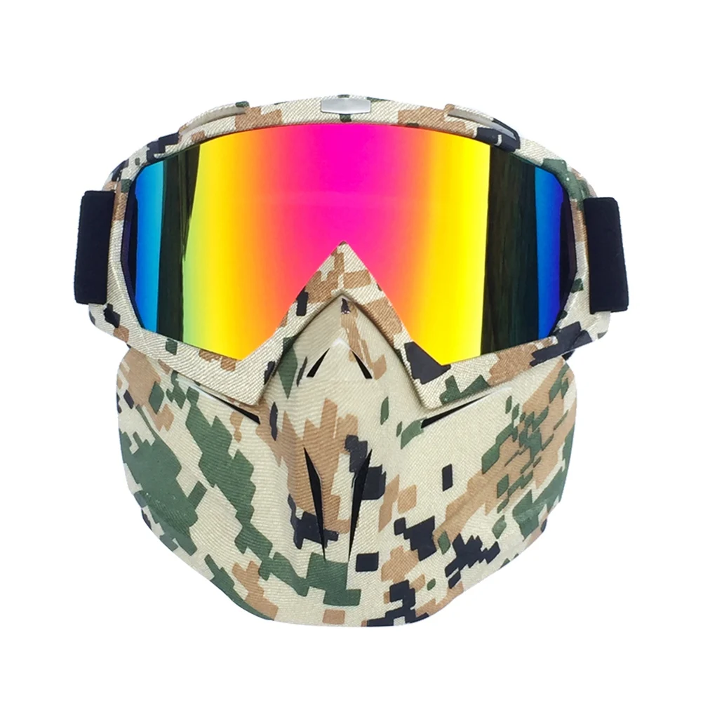 Frame Red Lens Очки для мотокросса, маска для мотокросса, маска для глаз со съемным стеклом, защита для защиты от ветра, винтажный шлем, мотоциклетная Экипировка - Color: Frame Red Lens