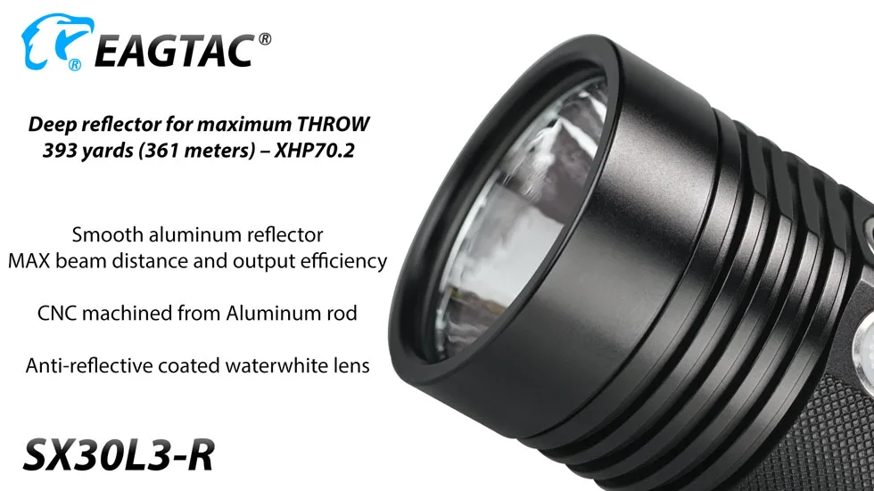 EAGTAC SX30L3-R светодиодный фонарик XHP70.2 4850 люмен компактный фонарь с пятью выходами перезаряжаемый аккумулятор 18650