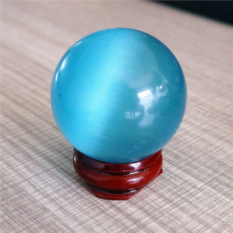 Blue Cat's-eye Opal Natural Quartz Crystal Healing Stone Ball Sphere Decor crystal ornaments,crystal balls,crystal ball ornament 40mm