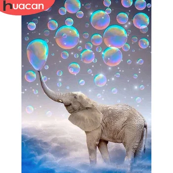 

HUACAN DIY Diamond Painting Full Drill Elephant 5D Diamond Embroidery Cross Stitch Animal Home Decoration Gift