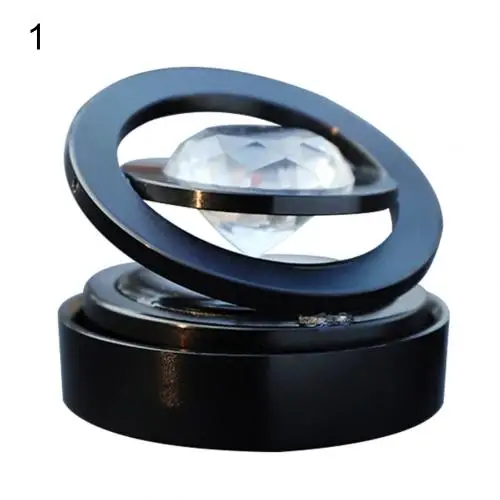 Car Double Ring Rotating Solar Energy Suspension Auto Air Freshener Purifier Car Interior Accessories Boutique New Hot - Color Name: Black 1
