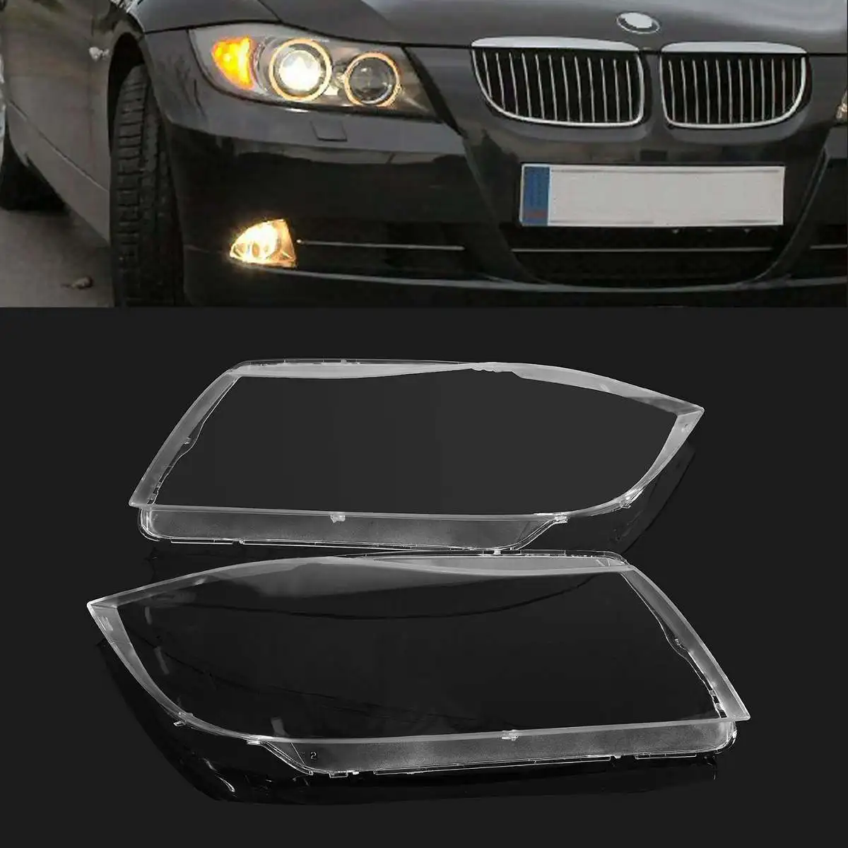 Чехол для фар BMW E90/E91 04-07, крышка для фар, стеклянная линза, автомобильная линза передней фары, комплект, высокое качество