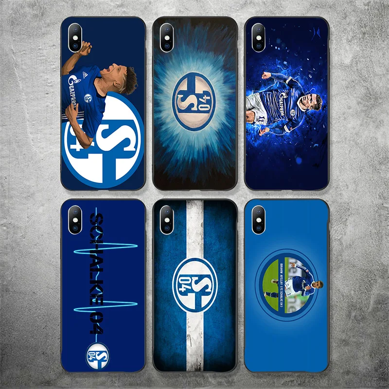 

Yinuoda Phone Case Schalke 04 FC For Apple iphone DIY Picture Black Soft TPU For iPhone X XR XS MAX 7 8 7plus 6 6S 5S 5C 5 SE