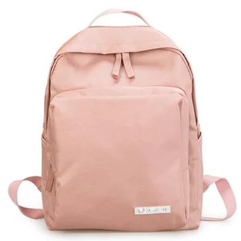 

Solid Color Canvas Casual Female Bag College Wind Backpack Simple Large Capacity Backpack