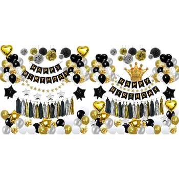 

Party Decorations,Birthday Party Decorations With Happy Birthday Banner Confetti Latex Balloons Birthday Decorations